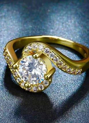 Кольцо с кубическим цирконом 18k