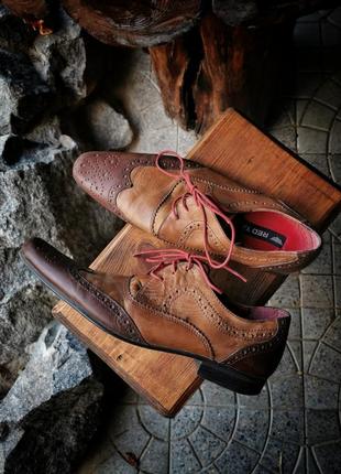 Кожаные натуральные туфли броги ботинки кожа оксфорды мужские унисекс женские
