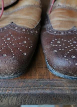 Кожаные натуральные туфли броги ботинки кожа оксфорды мужские унисекс женские4 фото