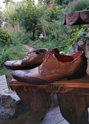 Кожаные натуральные туфли броги ботинки кожа оксфорды мужские унисекс женские10 фото