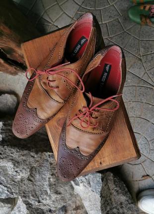 Кожаные натуральные туфли броги ботинки кожа оксфорды мужские унисекс женские2 фото