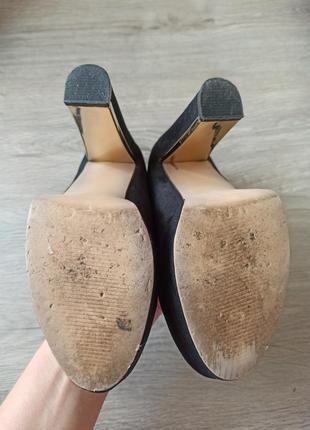 Замшеві чорні туфлі на платформі4 фото