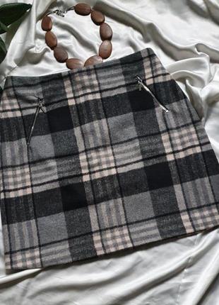 Класна тепла спідничка в клітинку. юбочка в клетку теплая.