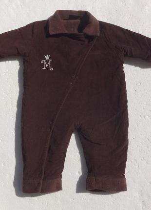 Комбинезон, ромпер на флиссе осеннний. 74-80 размер.