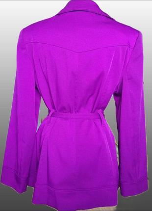 Класичний жіночий фіолетовий тренч плащ тренчкот пальто bhs під пояс2 фото