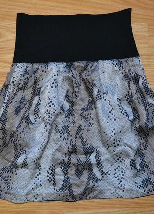 Шелковая юбка в змеиный принт zara1 фото