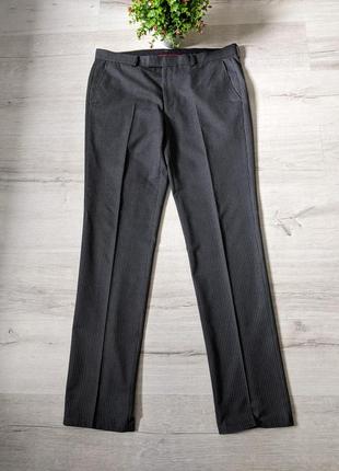 Стильні фірмові сірі брюки в полоску