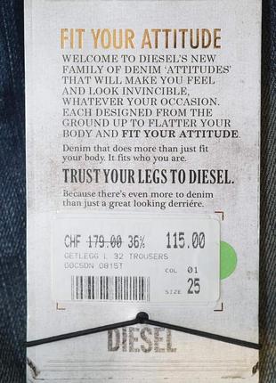 Женские джинсы diesel синего цвета с потертостями, slim-skinny,4 фото