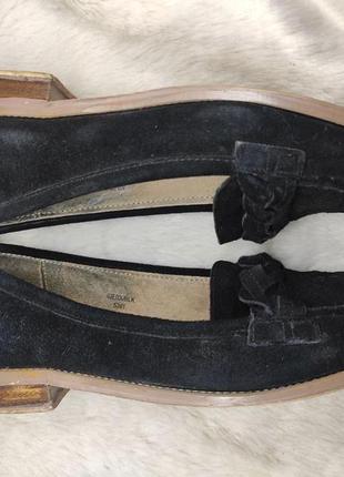Кожаные замшевые чёрные туфли4 фото