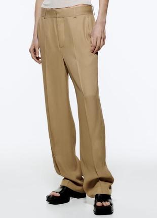 Zara классические широкие брюки, штаны с высокой посадкой