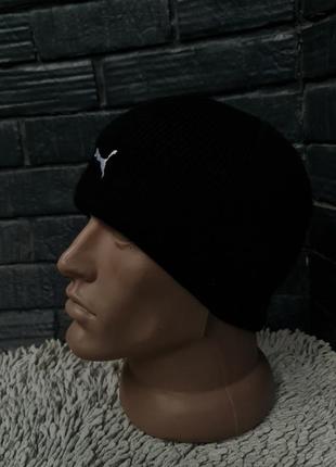 Зимняя черная шапка  puma сос. 100% пан 293234 фото