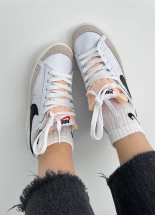 Жіночі преміальні кросівки nike blazer low white|black🖤🖤🖤8 фото