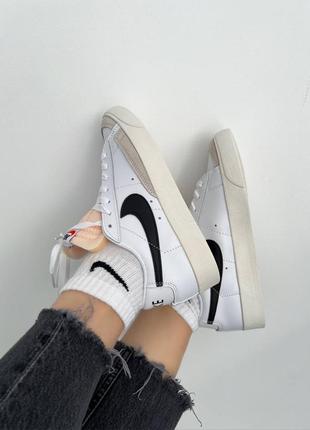 Жіночі преміальні кросівки nike blazer low white|black🖤🖤🖤9 фото