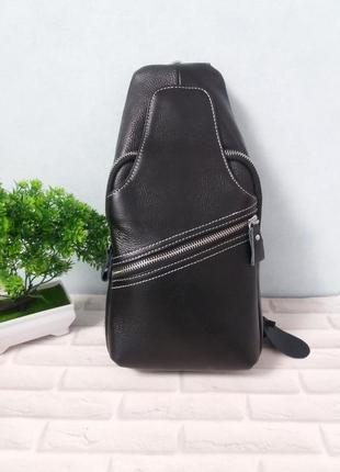 Кожаная сумка мужская бананка