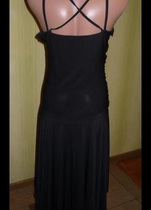 Гарне чорне плаття на тонких бретелях сарафан р. 46/48/508 фото