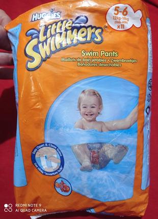 Одноразовые подгузники памперсы трусики трусы для плавания huggies little swimmers7 фото