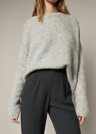 Серые брюки с защипами massimo dutti