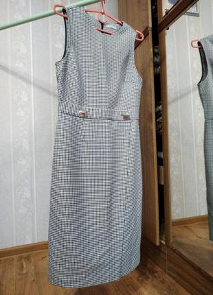 Ділова сукня футляр в гусячу лапку  h&m2 фото