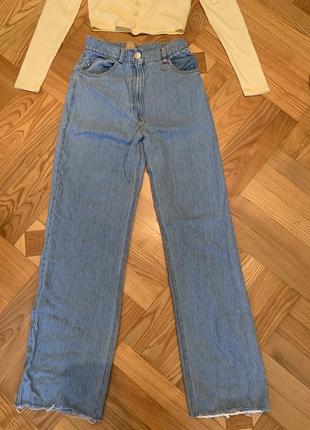 Джинси з необробленим краєм прямого крою tm by me