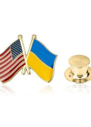 Значок пін прапори сша україна brgv112716 національна символіка