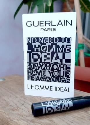 Guerlain l’homme ideal💥оригінал мініатюра пробник mini spray 1 мл книжка1 фото