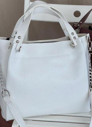 Біла жіноча сумка екошкіра2 фото