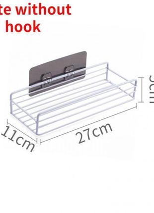Полиця металева з гачками для ванної, кухні3 фото