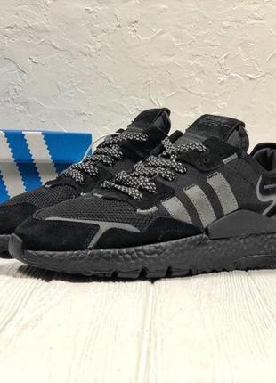 Чоловічі кросівки adidas nite jogger (адідас найт джогер) чорні3 фото