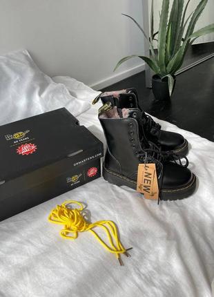 ❄️🖤dr.martens jadon black fur🖤❄️черевики доктор мартінс жадон жіночі чорні, ботинки жіночі мартінс жадон, ботинки женские доктор мартинс зимние3 фото