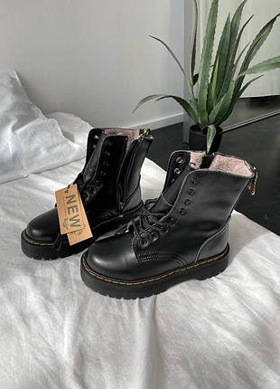 ❄️🖤dr.martens jadon black fur🖤❄️черевики доктор мартінс жадон жіночі чорні, ботинки жіночі мартінс жадон, ботинки женские доктор мартинс зимние2 фото