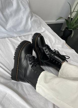❄️🖤dr.martens jadon black fur🖤❄️черевики доктор мартінс жадон жіночі чорні, ботинки жіночі мартінс жадон, ботинки женские доктор мартинс зимние9 фото