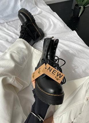 ❄️🖤dr.martens jadon black fur🖤❄️черевики доктор мартінс жадон жіночі чорні, ботинки жіночі мартінс жадон, ботинки женские доктор мартинс зимние4 фото