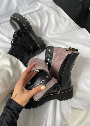 ❄️🖤dr.martens jadon black fur🖤❄️черевики доктор мартінс жадон жіночі чорні, ботинки жіночі мартінс жадон, ботинки женские доктор мартинс зимние7 фото