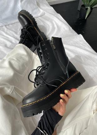 ❄️🖤dr.martens jadon black fur🖤❄️черевики доктор мартінс жадон жіночі чорні, ботинки жіночі мартінс жадон, ботинки женские доктор мартинс зимние6 фото