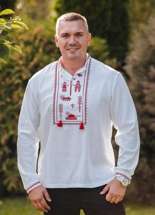 Вышиванка мужская, белая