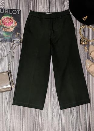 Оливкові щільні брюки кюлоти stefanel #7242 фото