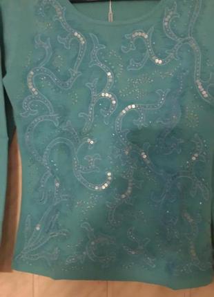 Кофточка бирюзовая 48р.