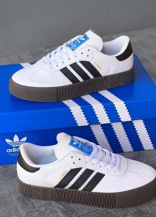 Жіночі кросівки adidas samba white (адідас самба)