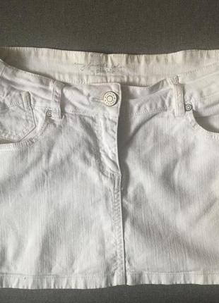 Белая джинсовая юбка1 фото