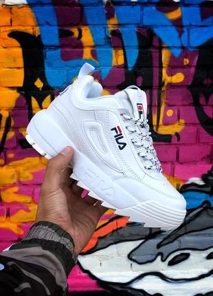 Жіночі кросівки fila disruptor 2 white / натуральна шкіра 37 (23.5)2 фото