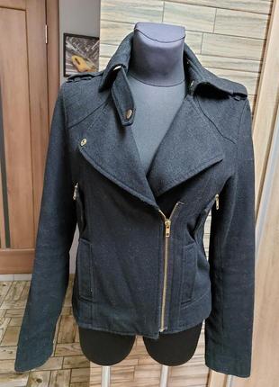 Куртка косуха из пальтовой ткани topshop, s,m8 фото