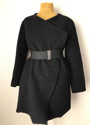 Стильный объёмный распашной теплый (70% шерсть) кардиган made in italy, размер м-xl