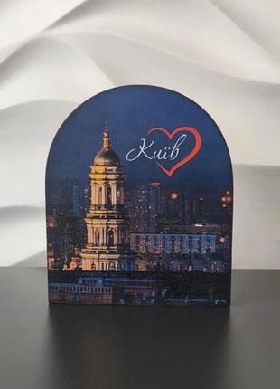 Вечный календарь "київ" настольный деревянный с изображением города киева2 фото