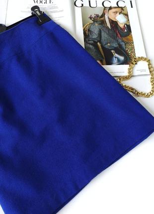 Синя спідниця трапеція в складі вовна шерсть вінтаж2 фото