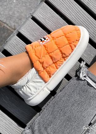 Трендові жіночі зимові черевички marí ,помаранчевий + беж4 фото