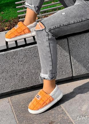 Трендові жіночі зимові черевички marí ,помаранчевий + беж5 фото
