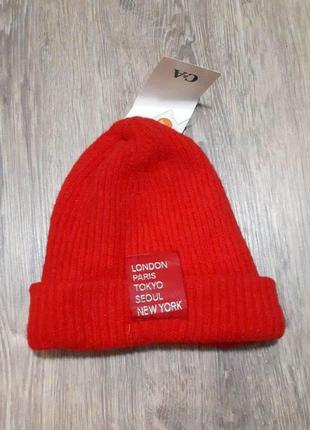 Шапка c&a германия шерстяная детская 8-12 лет