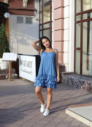 Жіночий сарафан на бретелях джинс р.42 44