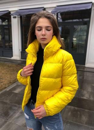 Женская куртка w1 желтая1 фото