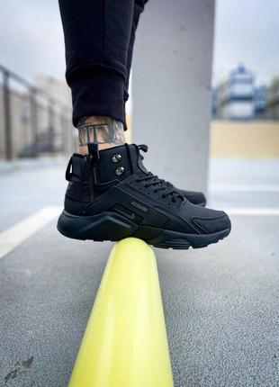 ❄️nike huarache acronym black❄️кросівки чоловічі зимні найк чорні, кроссовки мужские зимние  найк2 фото